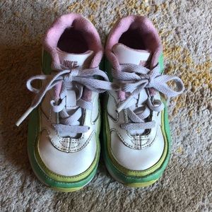 Neon Pink and Green Nike Air Max Toddler Shoes (11)